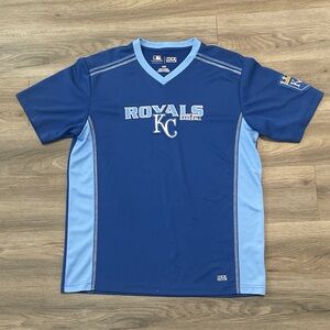 MLB Royals Blue and Light Blue KC Baseball Jersey